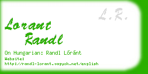 lorant randl business card